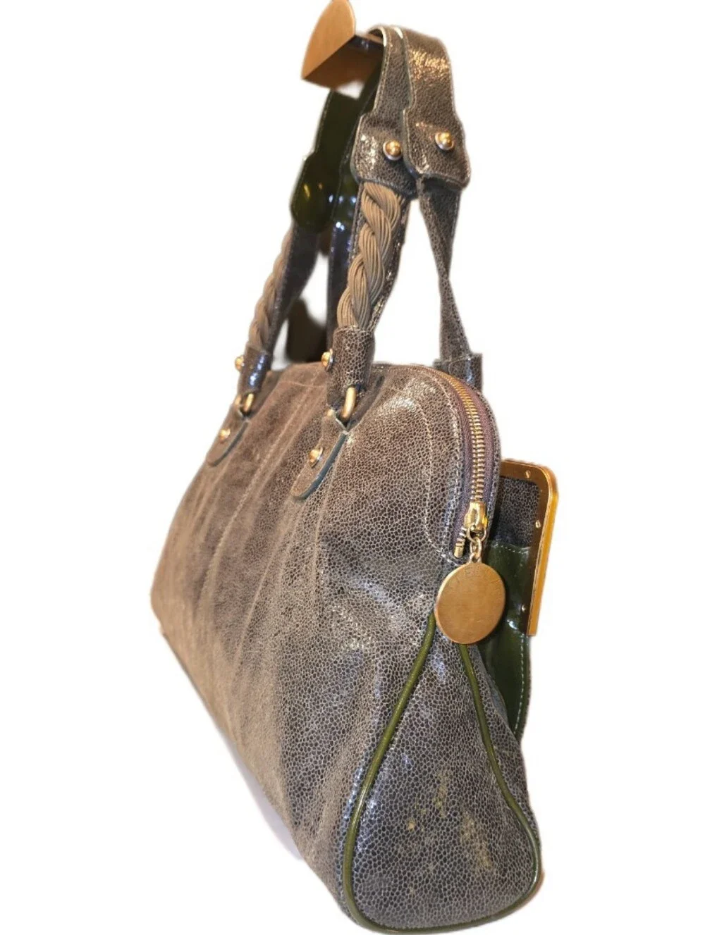 Stella McCartney Falabella Green Cruelty Free Faux Leather Satchel
